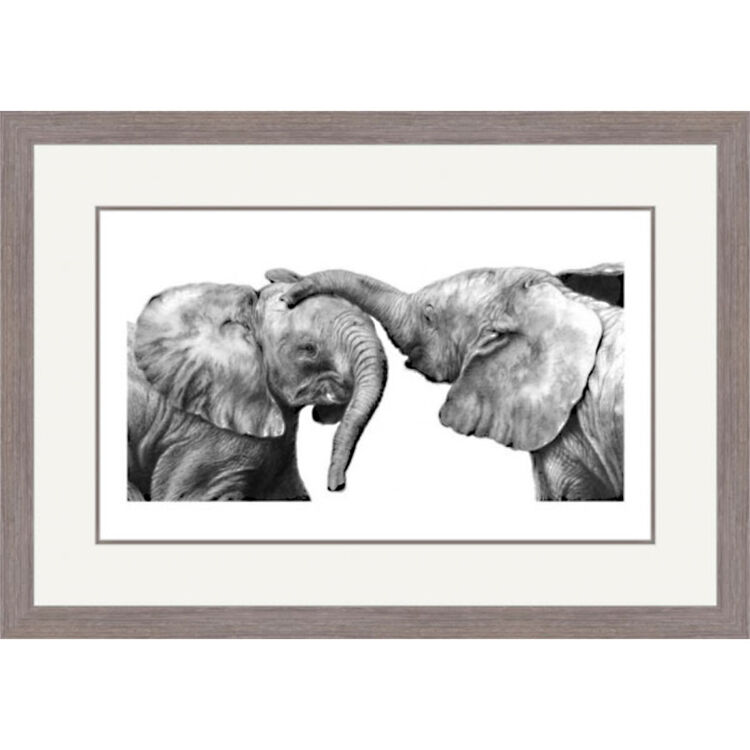 Playmates - African Elephants Framed Limited Edition Art Print by Jamie Boots