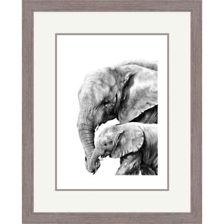 Side by Side - African Elephants Framed Limited Edition Art Print by Jamie Boots