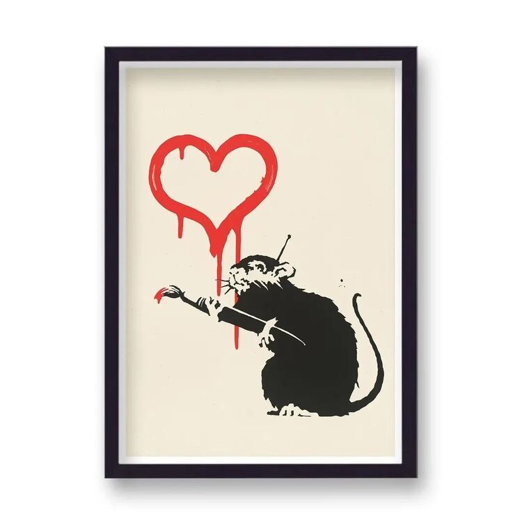 Love Rat Framed Art Print by Banksy