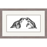 Kiss and Make Up - Penguins Framed Limited Edition Art Print by Jamie Boots