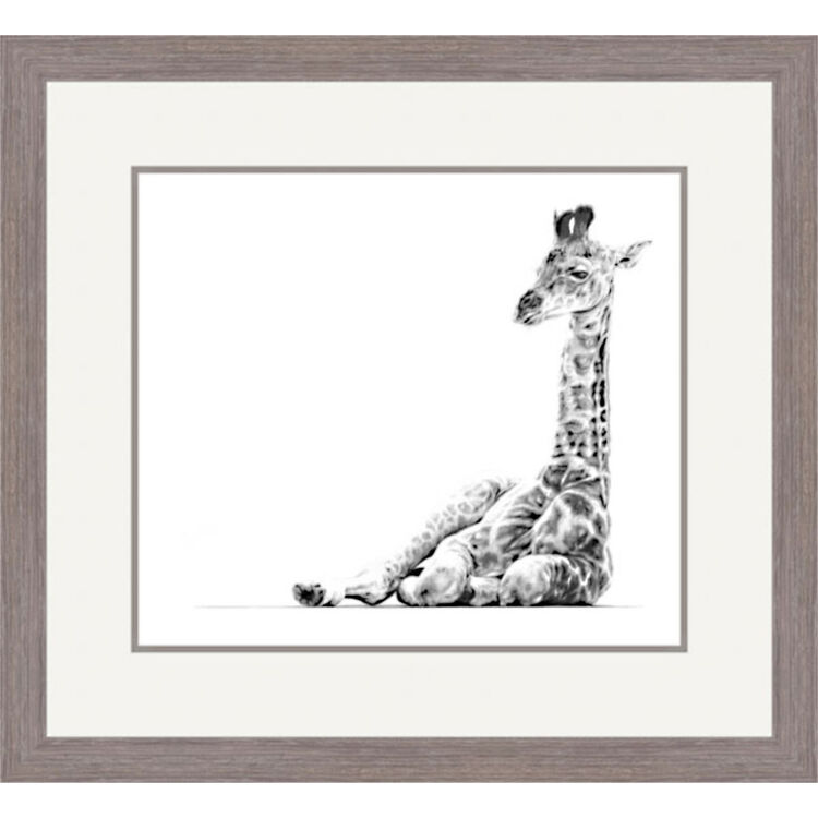 Serenity - Giraffe Framed Limited Edition Art Print by Jamie Boots
