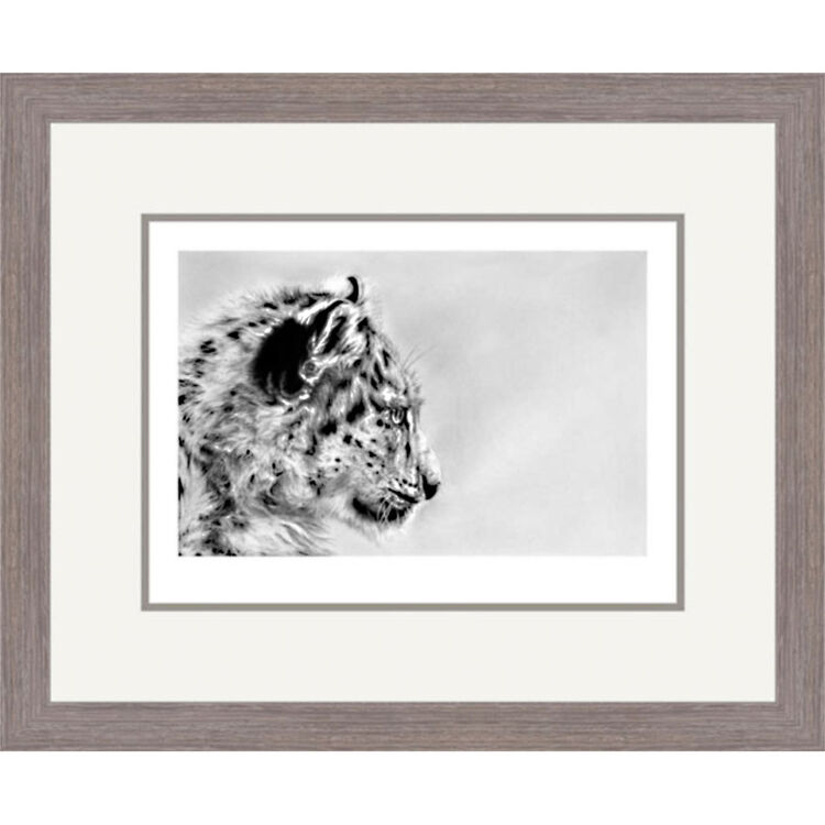 Snow Prince - Snow Leopard Framed Limited Edition Art Print by Jamie Boots