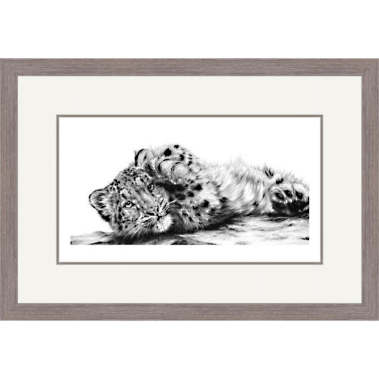 Eastern Promise - Snow Leopard Cub Framed Limited Edition Art Print by Jamie Boots