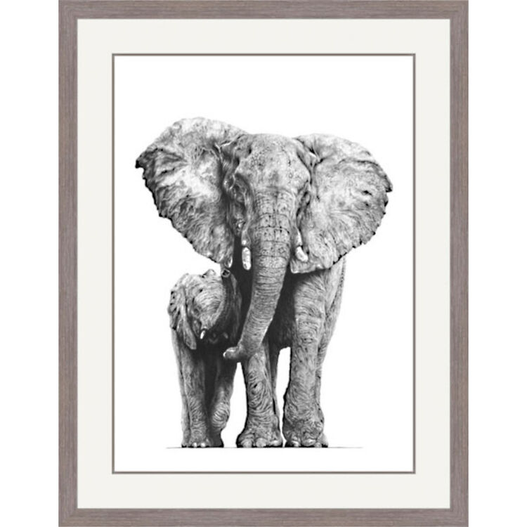 Close Protection - African Elephants Framed Limited Edition Art Print by Jamie Boots