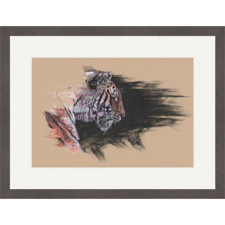 The Lookout - Tiger Framed Limited Edition Art Print by Jamie Boots