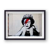 Queen Elizabeth As Ziggy Stardust Framed Art Print by Banksy