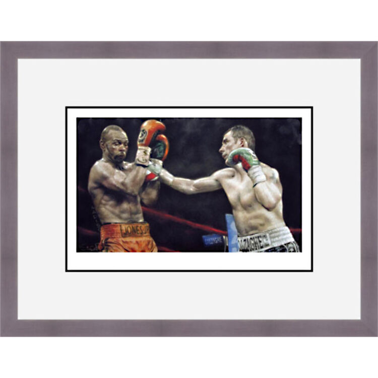 Calzaghe v Jones Jr Framed Limited Edition Art Print by Stephen Doig