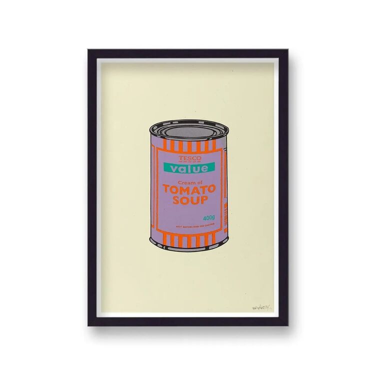 Tesco Value Tomato Soup Can Framed Art Print by Banksy