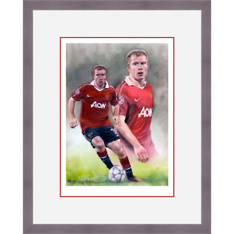 Paul Scholes - Manchester United Legend Framed Limited Edition Art Print by Stephen Doig
