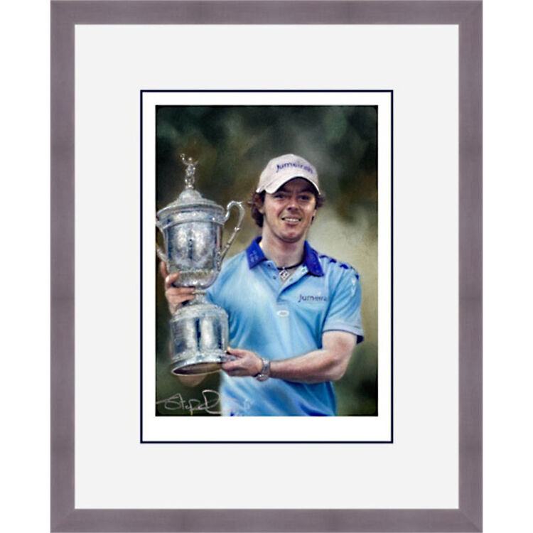 Rory McIlroy - 2011 US Open Framed Limited Edition Art Print by Stephen Doig