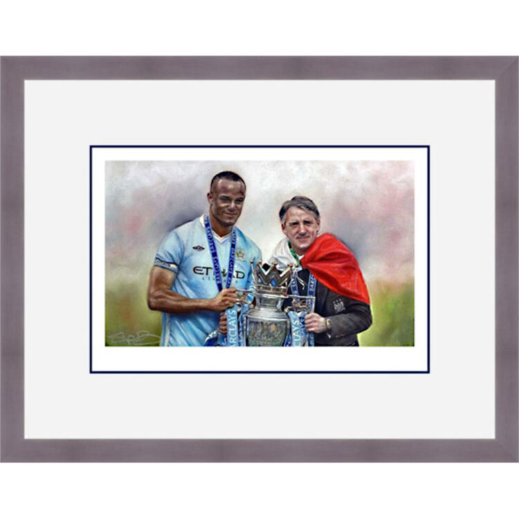 Champions - Manchester City Framed Limited Edition Art Print by Stephen Doig