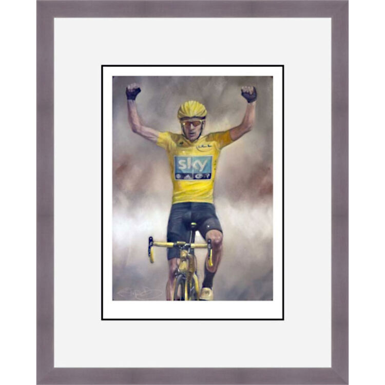Bradley Wiggins - 2012 Tour De France Winner Framed Limited Edition Art Print by Stephen Doig