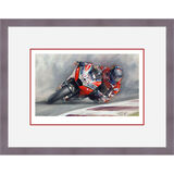 Andrea Dovizioso - Qatar Moto GP 2018 Framed Limited Edition Art Print by Stephen Doig