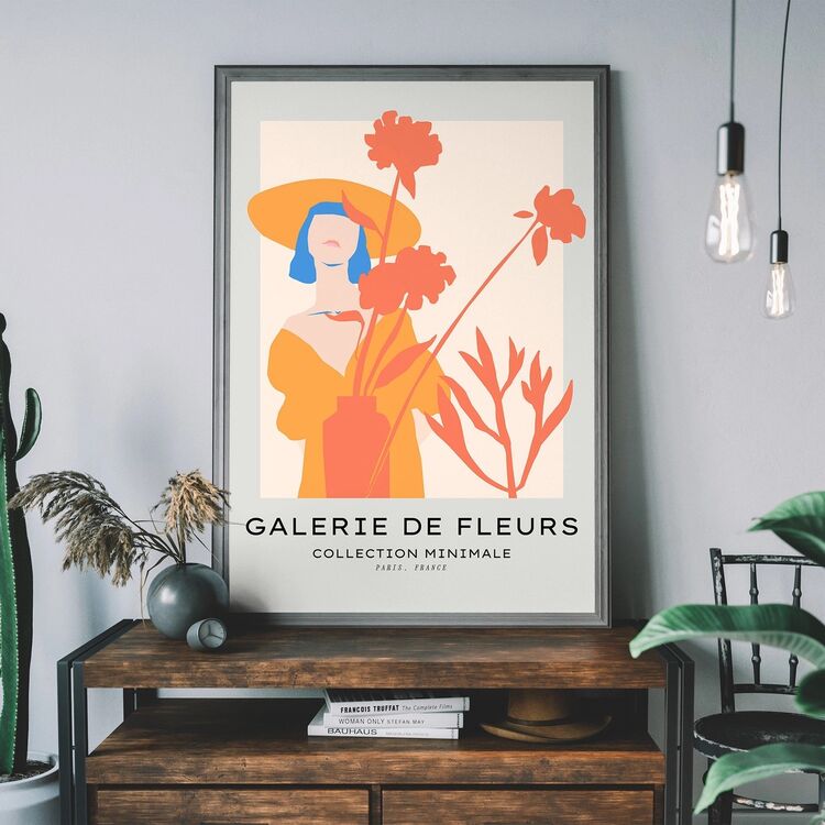 Flower Gallery Minimal Art Framed Print