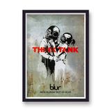 Think Tank Framed Art Print by Banksy
