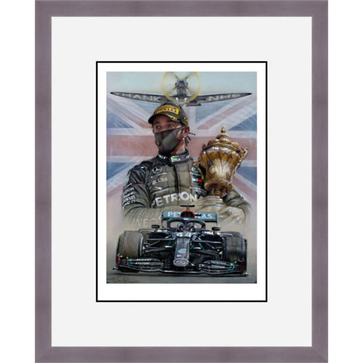 Battle of Britain - Lewis Hamilton 2020 Framed Limited Edition Art Print by Stephen Doig