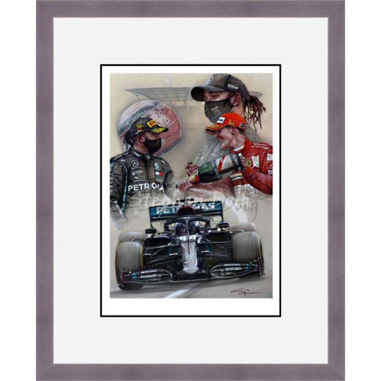 91 - Lewis Hamilton - 2020 German Grand Prix Framed Limited Edition Art Print by Stephen Doig