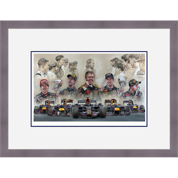Sebastian Vettel Framed Limited Edition Art Print by Stephen Doig