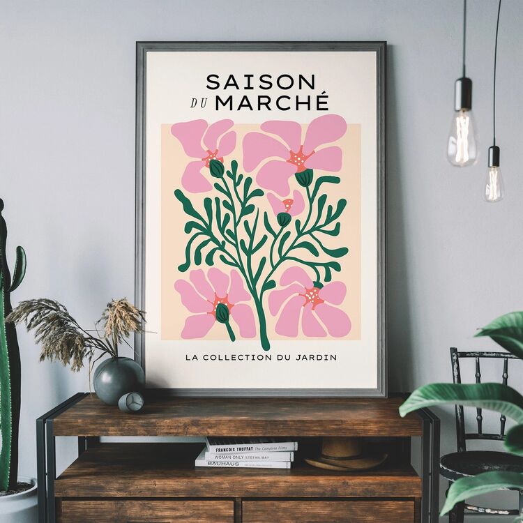 Market Season Minimal Flowers Framed Print