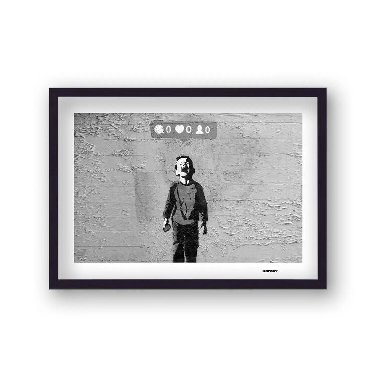 Crying Boy Framed Art Print by Banksy