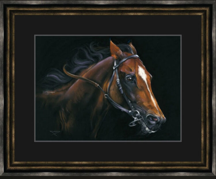 By a Nose - Racehorse Framed Limited Edition Art Print by Kay Johns