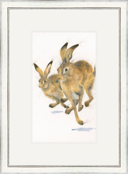 Going for Gold - Hares Framed Limited Edition Art Print by Kay Johns
