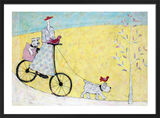 Biking with Alfie and Ted Framed Art Print by Annora Spence