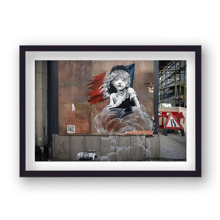 Vive La Revolution Gas Cannister Framed Art Print by Banksy