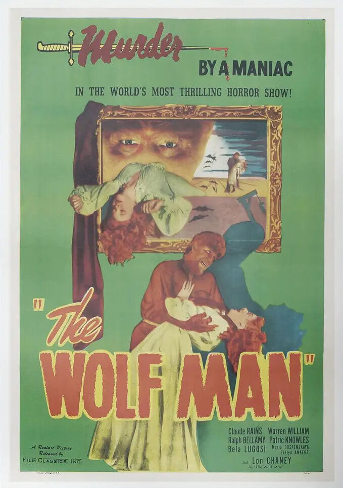 The Wolf Man Vintage Movie Poster