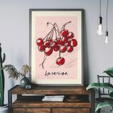 La Cerise Cherries Abstract Drawing Framed Print