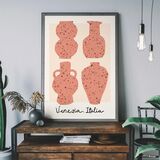 Venetian Vases Terrazzo Illustration Framed Print