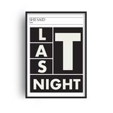 Last Night Retro Music Home Decor Framed Art Print