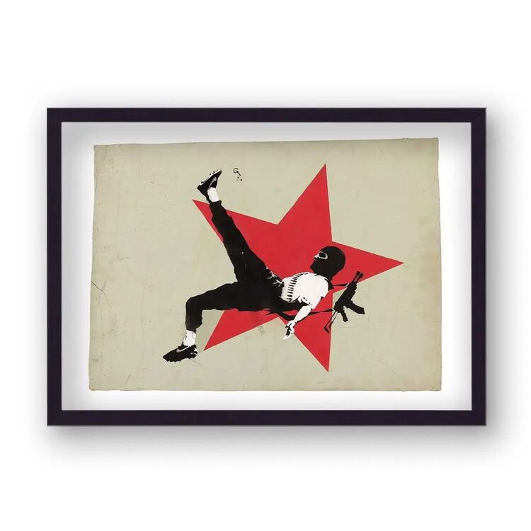 Terrorist Footballer Framed Art Print by Banksy