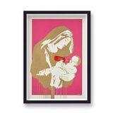 Toxic Mary Pink Gold Framed Art Print by Banksy