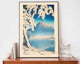 Clearing After Snowfall On Mt. Fuji Framed Art Print by Hasui Kawase