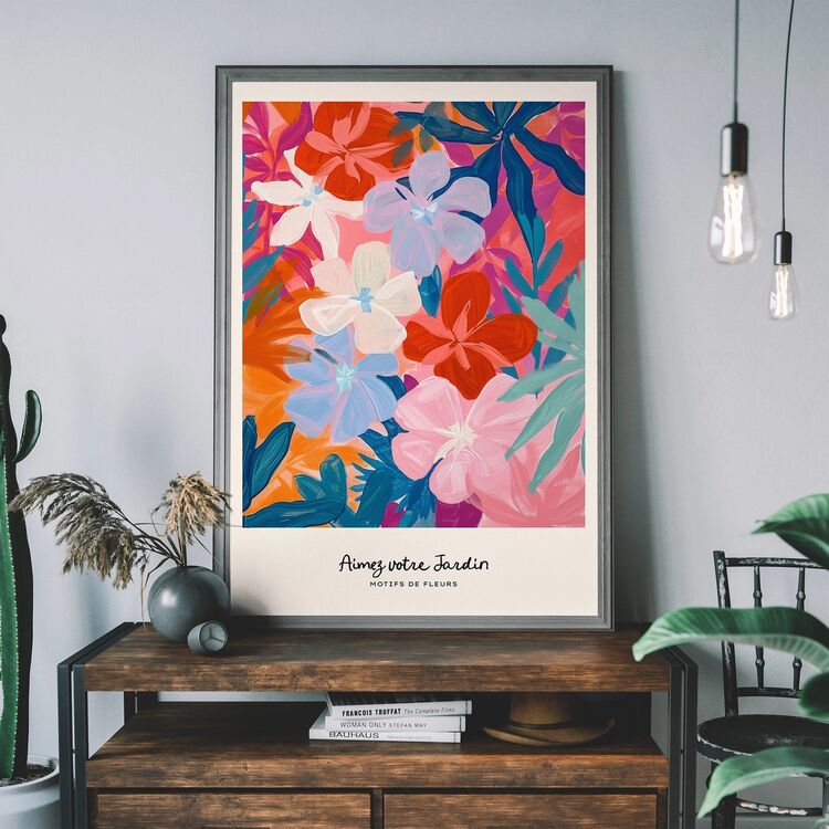 Love Your Garden Painted Flowers Framed Print