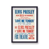 Elvis Presley Love Me Tender Vintage Promotional Framed Art Print