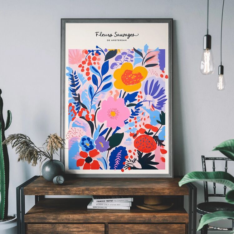 Wild Flowers of Amsterdam Abstract Painting Framed Print
