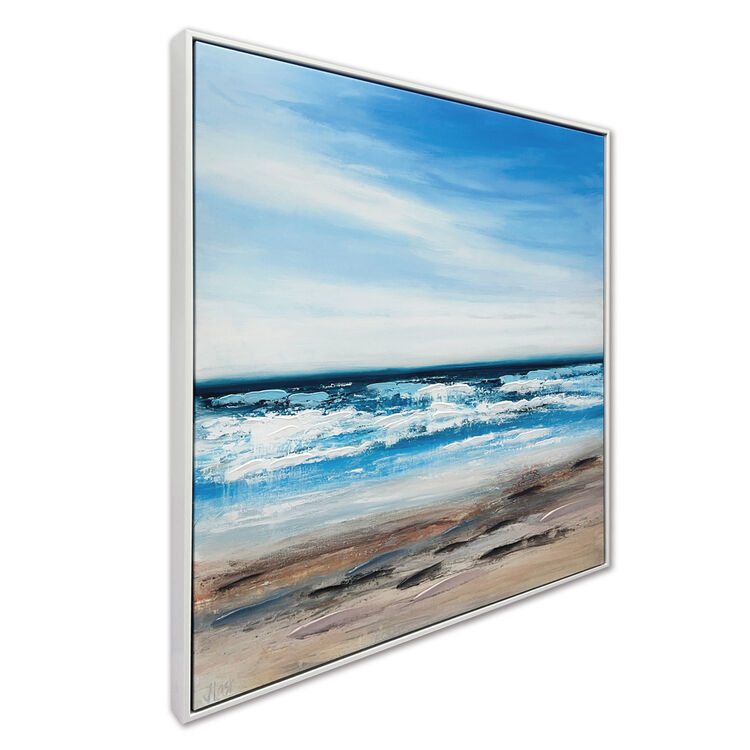 All About the Sea Framed Canvas Art Print by Joanne Last