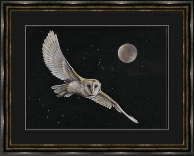 Hunter's Moon - Owl Framed Limited Edition Art Print by Kay Johns