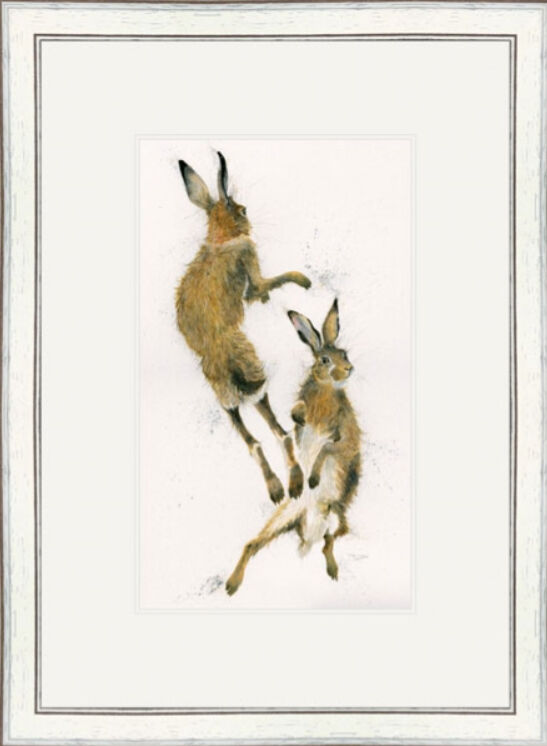Challenger - Hares Framed Limited Edition Art Print by Kay Johns