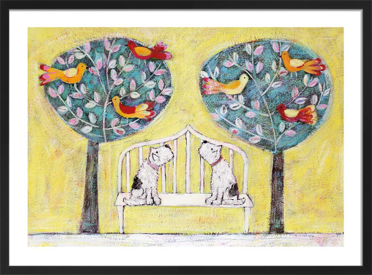Birds in the Trees Framed Art Print by Annora Spence