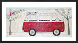 Red Campervan Framed Art Print by Annora Spence