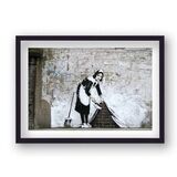 Maid Sweeping Under Framed Art Print by Banksy
