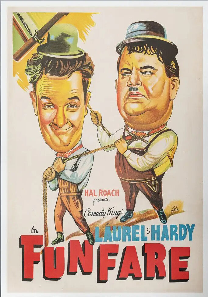 Laurel & Hardy Fun Fare Vintage Movie Poster