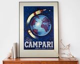 Vintage Bitter Campari Space Print Framed Art Print