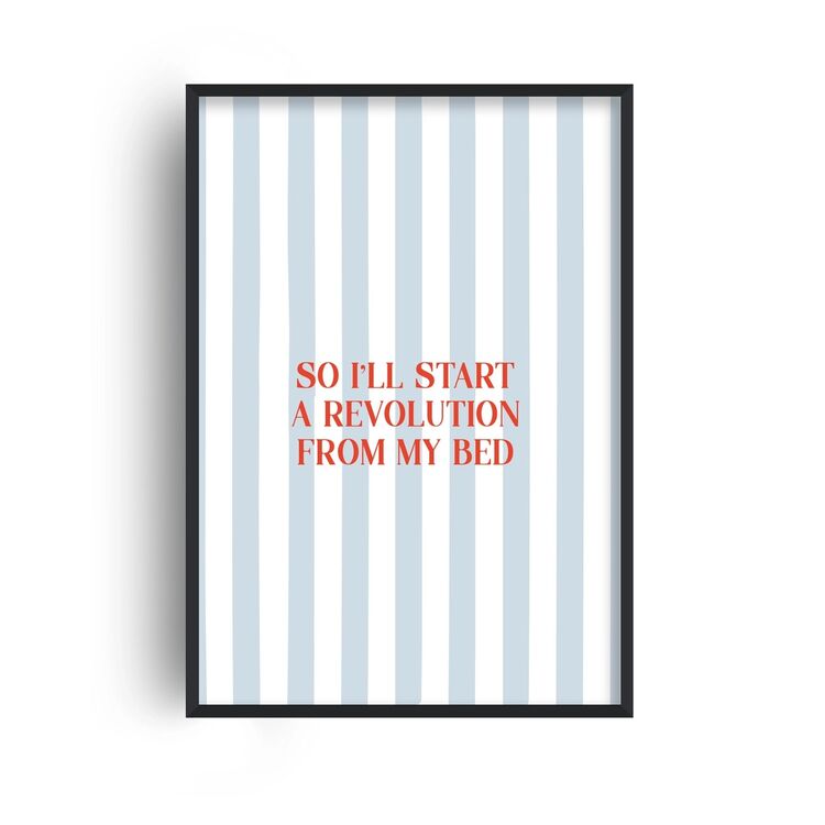 Start A Revolution from My Bed Oasis Retro Music Home Decor Framed Art Print
