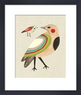Little Friends Rainbow Bird Art print by Inaluxe