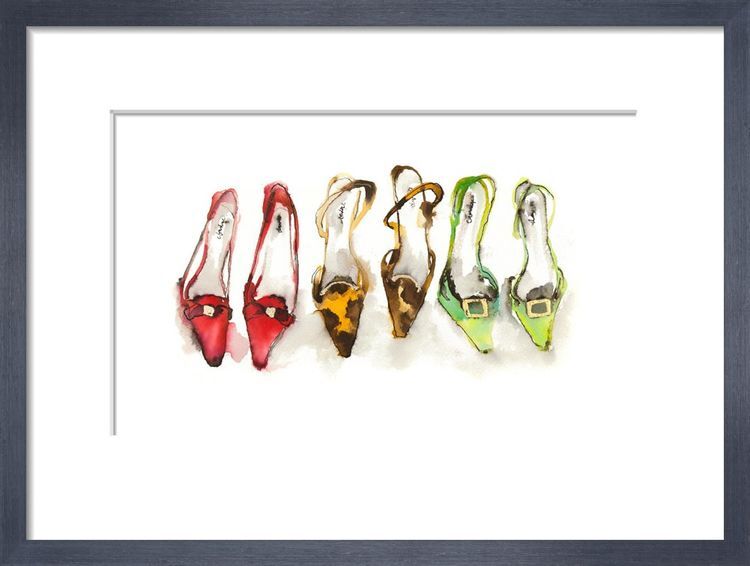 A Trio of Shoes Framed Art Print by Bridget Davies