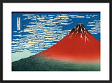 Red Fuji Framed Art Print by Katsushika Hokusai